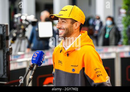 7 ottobre 2021, Istanbul, Turchia. RICCIARDO Daniel (aus), McLaren MCL35M, ritratto durante la Formula 1 Rolex Turkish Grand Prix 2021, 16° round del Campionato Mondiale FIA di Formula uno 2021 dall'8 al 10 ottobre 2021 sul Parco di Istanbul, a Tuzla, Turchia - Foto Xavi Bonilla / DPPI Credit: DPPI Media/Alamy Live News Foto Stock