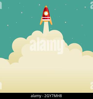 Abstract Reaching Top Level, Rocket Science Presentation Designs Foto Stock