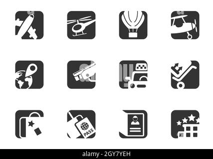 Icone dei servizi AirPort e del gestore di telefonia per la progettazione dell'interfaccia utente Foto Stock