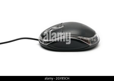 Il mouse del computer su un bianco sfondo isolato Foto Stock