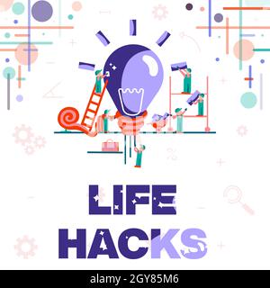 Ispirazione che mostra segni Life Hacks, strategia di concetto aziendale o tecnica adottata per gestire efficacemente le attività Abstract lavorare insieme per Bet Foto Stock