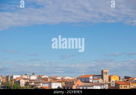 Città di Carcaboso panoramica, una delle fermate sulla Via d'Argento, Caceres, Estremadura, Spagna Foto Stock