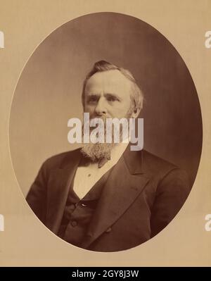 Rutherford B. Hayes, (1822-93), 19° Presidente degli Stati Uniti 1877-81, Head and Shoules Portrait, Mathew Brady Studio, 1877 Foto Stock