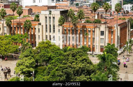 Medellin, Antioquia. Colombia - 06 ottobre 2021. Il Museo di Antioquia fu fondato il 29 novembre 1881 dal governo dell'allora Sovrano sta Foto Stock