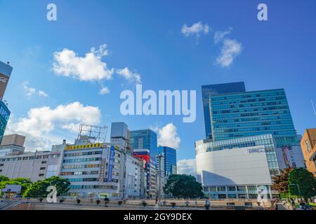 Uscita ovest per Streets of Sendai Station. Luogo di tiro: Sendai, Prefettura di Miyagi Foto Stock