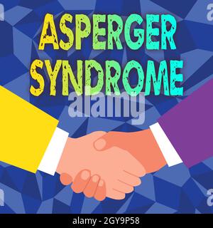 Conceptual Caption Asperger Syndrome, concetto di business caratterizzato come un distinto autismo disordine spettro astratto persone che accettano trattative, Image Dis Foto Stock