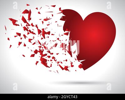 Esplosione del cuore di sfondo per San Valentino Foto Stock