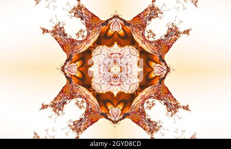 Mandala disegno ornamentale concetto, stella linea modello, assomiglia a un ragno web, texture senza giunture, può essere utilizzato per loghi, sfondi, modelli, caleidosc Foto Stock