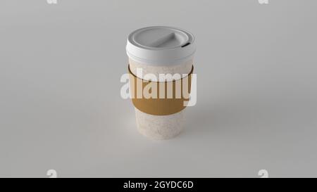 Rendering 3d della tazza da caffè trakeaway Foto Stock