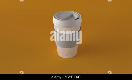 Rendering 3d della tazza da caffè trakeaway Foto Stock