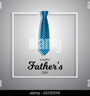 Sfondo del giorno dei padri con cravatta al collo e bordo bianco Foto Stock