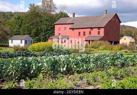 Hancock Shaker Museum, Pittsfield, Massachusetts, USA - un comune Shaker fondato nel 1780. Lavanderia e costruzione di negozi di macchine. Foto Stock