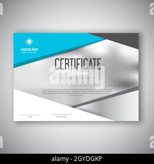 Modello di certificato dal design moderno Foto Stock