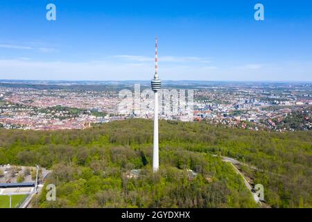 Stuttgart tv torre skyline foto aerea vista dall'alto architettura cittadina viaggio dall'alto