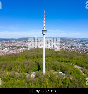 Stuttgart tv torre skyline foto aerea vista città architettura viaggio piazza da sopra