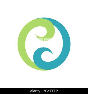 Astratto Swirl Tribal Sphere Modello Di Logo Illustrazione Design. Vettore EPS 10. Foto Stock