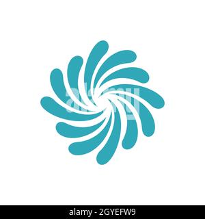 Ornamentale Splash Water Star Modello Di Logo Illustrazione Design. Vettore EPS 10. Foto Stock