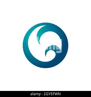 Astratto Blu Swirl Tribal Sfera Logo Modello Illustrazione Design. Vettore EPS 10. Foto Stock