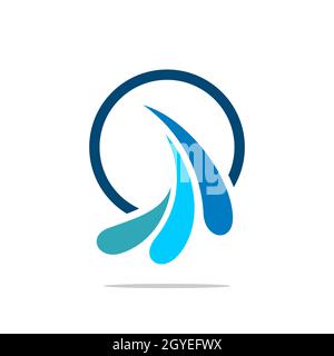 Disegno Dell'Illustrazione Del Modello Del Logo Di Splash Water Ornamentale. Vettore EPS 10. Foto Stock