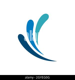 Disegno Dell'Illustrazione Del Modello Del Logo Di Splash Water Ornamentale. Vettore EPS 10. Foto Stock