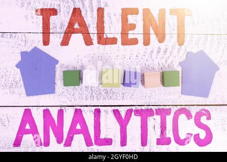 Scrittura a mano segno Talent Analytics, Business idea data mining e business analytics tecnica per i dati di talento preparazione di piani casa, Home investimento i Foto Stock