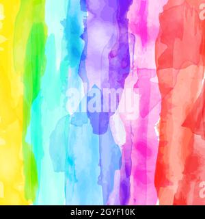 Sfondo astratto multicolore dipinto ad acquerello - illustrazione vettoriale Foto Stock