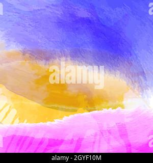 Sfondo astratto multicolore dipinto ad acquerello - illustrazione vettoriale Foto Stock