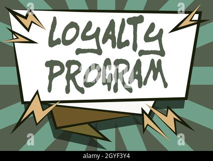 Scrittura visualizzazione di testo Loyalty Program, concetto che significa impegno di marketing che forniscono incentivi a ripetere i clienti Abstract visualizzazione di messaggi urgenti Foto Stock