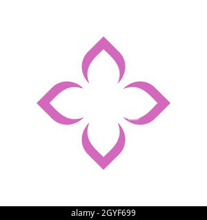 Astratto Ornamental Flower Modello Di Logo Illustration Design. Vettore EPS 10. Foto Stock