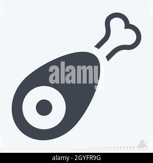 Ham icona - stile glyph - illustrazione semplice, tratto modificabile, vettore modello di disegno, buono per stampe, poster, pubblicità, annunci, info g Illustrazione Vettoriale