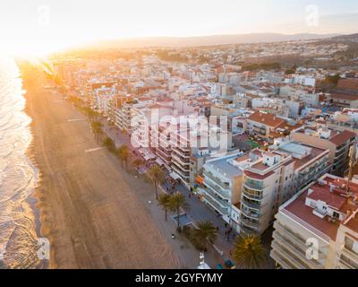 Calafell paesaggio urbano, Spagna Foto Stock