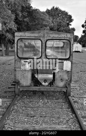 Macchina di manutenzione ferroviaria, costruita da Fairway Railway Motors Inc.. Foto Stock