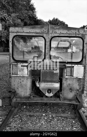 Macchina di manutenzione ferroviaria, costruita da Fairway Railway Motors Inc.. Foto Stock