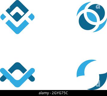 Business corporate astratto Unity Chain logo modello di design Illustrazione Vettoriale