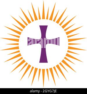 Modello di ilustrazione del vettore del logo della Chiesa Illustrazione Vettoriale
