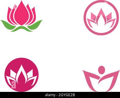 Beauty Vector Loto fiori modello logo Illustrazione Vettoriale