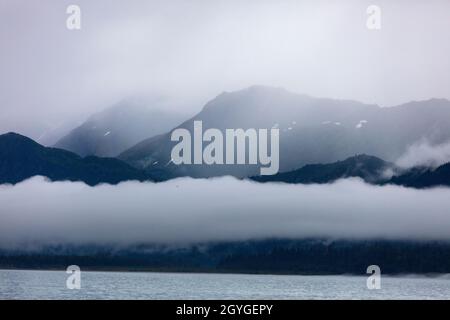 RESURRECTION BAY visto da una barca da SEWARD, ALASKA Foto Stock