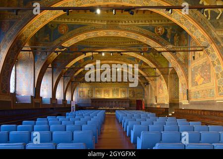 ITALIA, UMBRIA, PERUGIA, SALA DEI NOTARI, PALAZZO DEI PRIORI Foto Stock