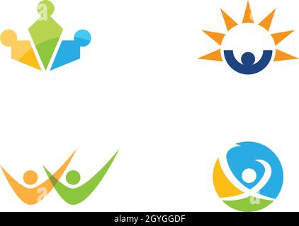 Modello di logo per la cura della comunità Illustrazione Vettoriale