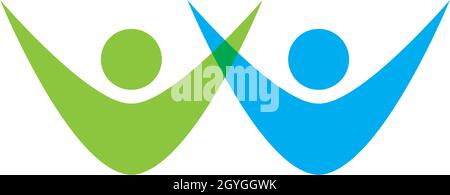 Modello di logo per la cura della comunità Illustrazione Vettoriale