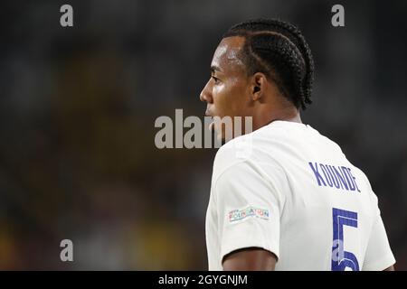 Torino, 7 ottobre 2021. Jules Kounde di Francia durante la partita della UEFA Nations League allo Stadio Juventus di Torino. Il credito d'immagine dovrebbe essere: Jonathan Moscrop / Sportimage Foto Stock