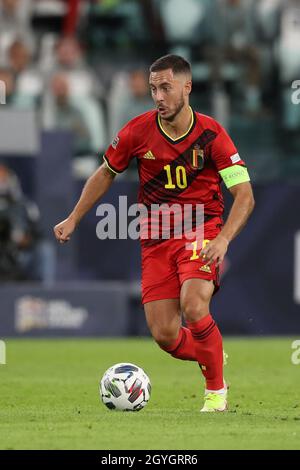 Torino, 7 ottobre 2021. Eden Hazard of Belgium durante la partita della UEFA Nations League allo Juventus Stadium di Torino. Il credito d'immagine dovrebbe essere: Jonathan Moscrop / Sportimage Foto Stock