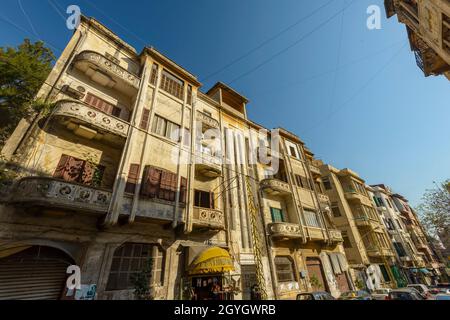 LIBANO, BEIRUT, ZOKAK EL-BLAT, EDIFICI IN STILE ART DECO (MANDATO FRANCESE) Foto Stock