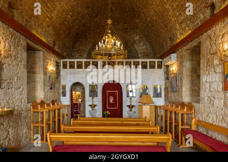 LIBANO, LIBANO SETTENTRIONALE, BATROUN, CHIESA DI NOSTRA SIGNORA DEL MARE (SAYDET AL BAHR) Foto Stock