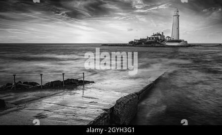 St Marys faro, Whitley Bay Foto Stock