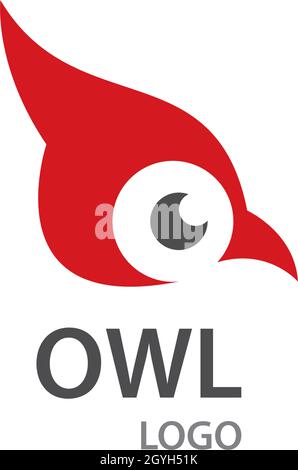 Modello di icona del vettore del logo OWL Illustrazione Vettoriale