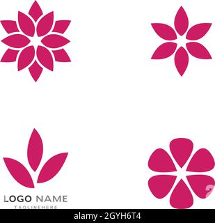 Modello logo fiori di loto Illustrazione Vettoriale