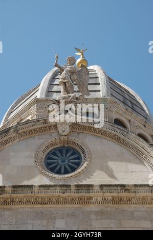 Šibenik - Cattedrale di St James / Katedrala sv. Jakova - Città vecchia nella Dalmazia centrale, costa adriatica, Croazia Foto Stock