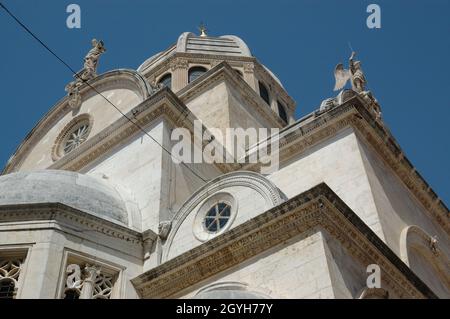 Šibenik - Cattedrale di St James / Katedrala sv. Jakova - Città vecchia nella Dalmazia centrale, costa adriatica, Croazia Foto Stock
