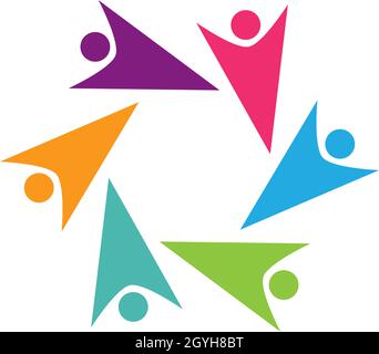 Adozione e cura della comunità modello di Logo Illustrazione Vettoriale